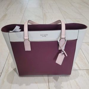 BRAND NEW WITH TAGS 
Burgundy and white Kate Spade tote bag. NEVER USED!